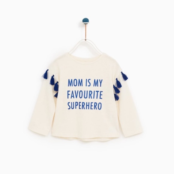 Zara Other - IN SEARCH OF ISO Zara T-Shirt w/ Slogan & Tassels